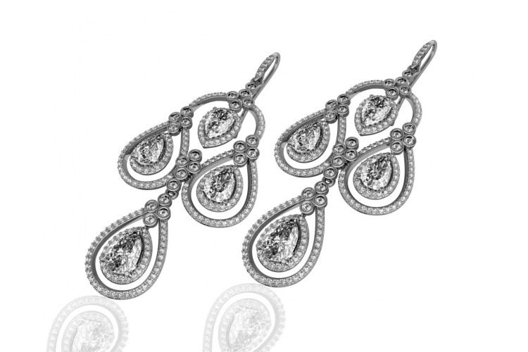 Aadya Diamond Look Earring in Silver